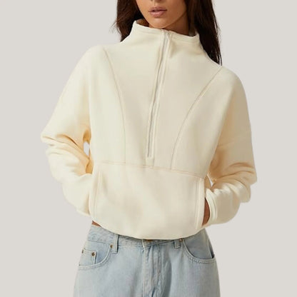 Pull femme élégant avec fermeture zip