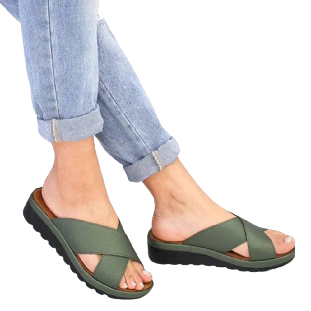 Pantoufles Confort à bout ouvert pour femme
