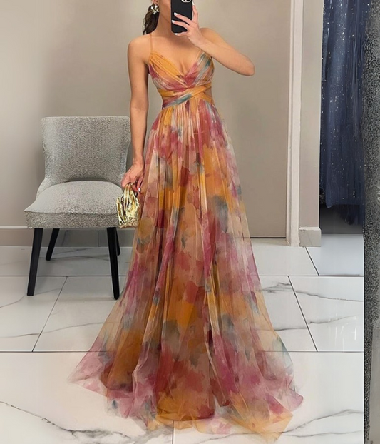 Robe Florale Élégante avec Ceinture pour Femme - LuxeStyle