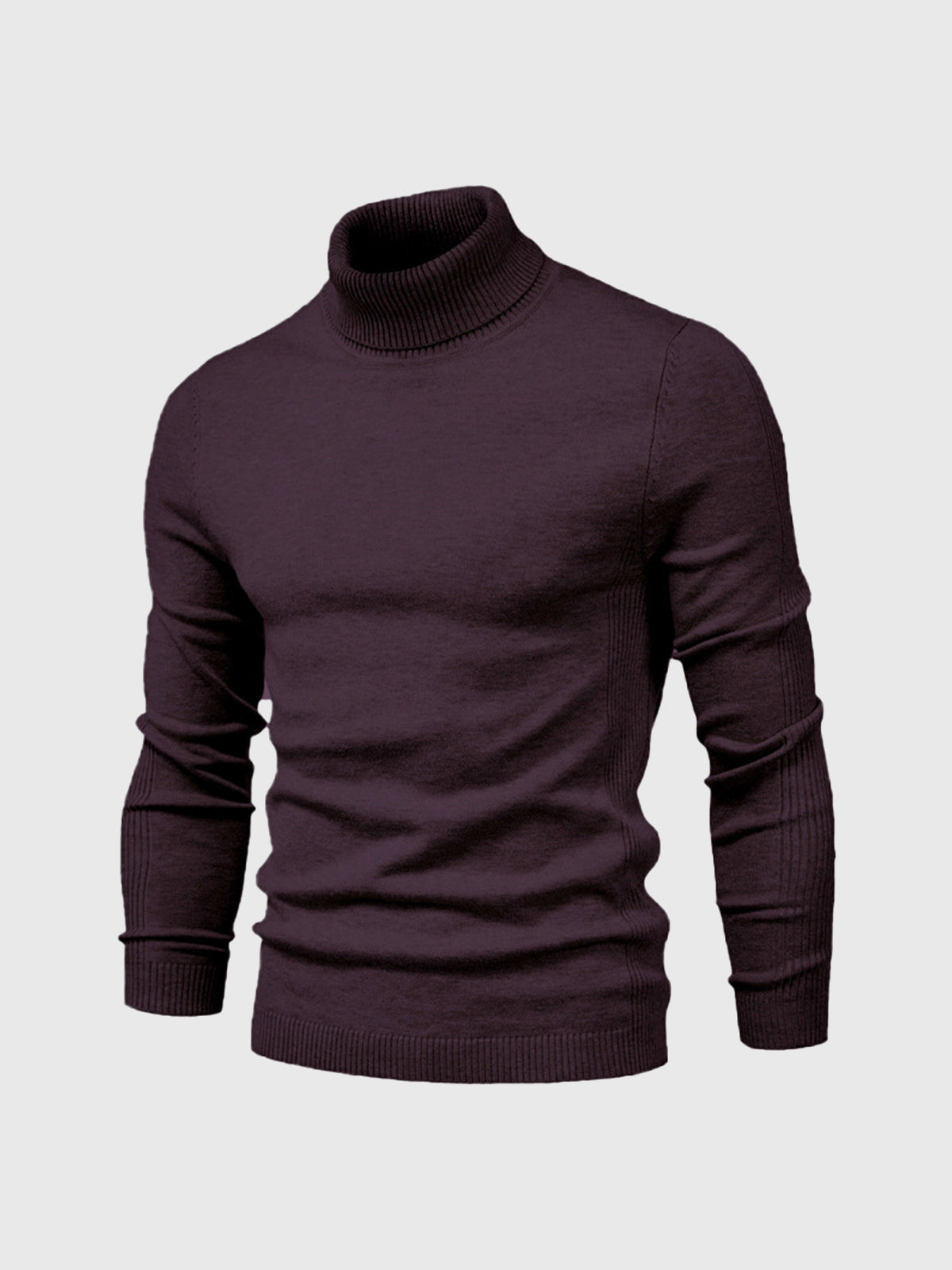 Pull Homme Blanc à Col Roulé Côtelé