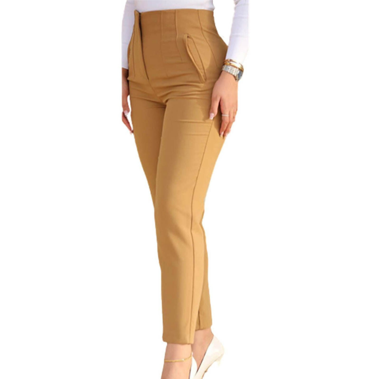 Pantalon Femme Haute Taille Élégant