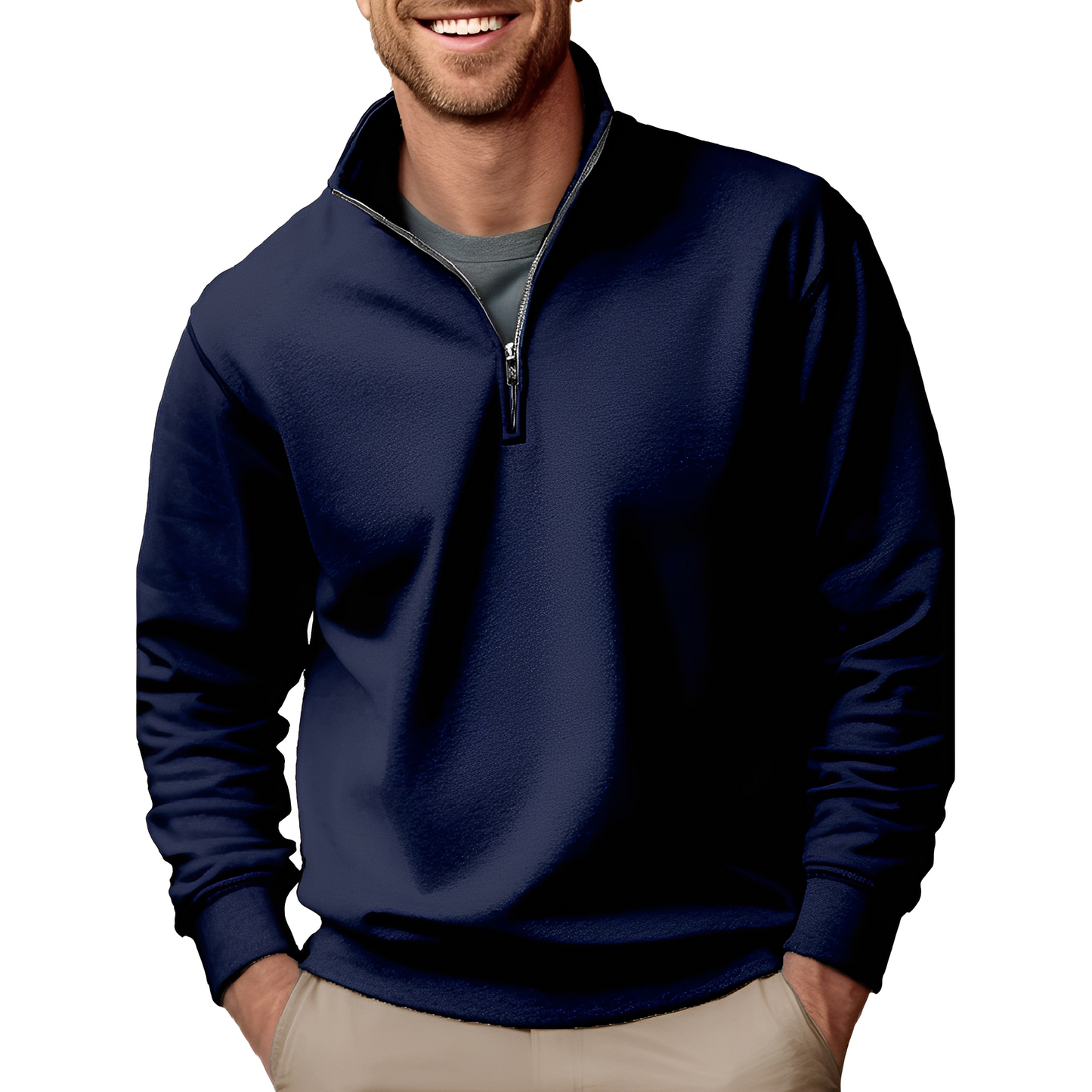 Pull Élégant Zippé Homme Pour Tous Les Jours