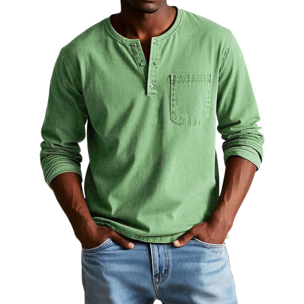 Chemise Classique Col Rond Manches Longues