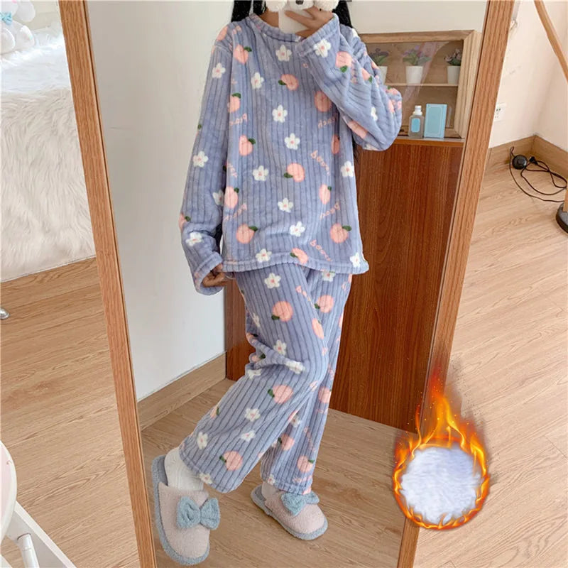 Pyjama Femme Confort Hiver Manches Longues