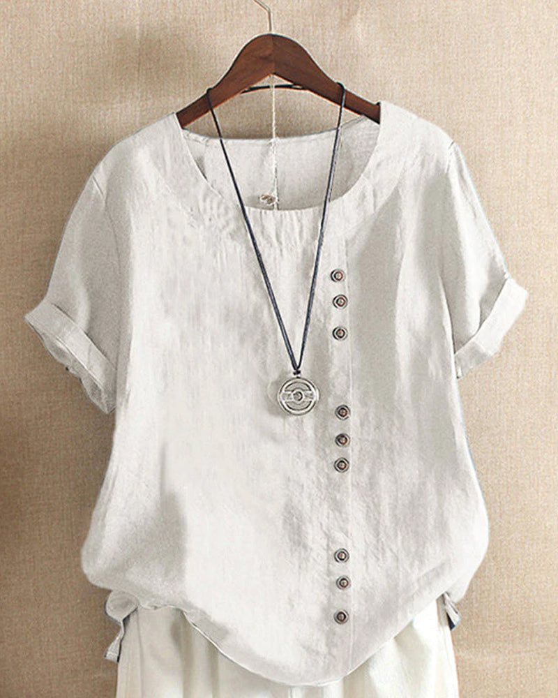 Blouse Féminine Lin Clair - Chemisier Élégant pour Femme