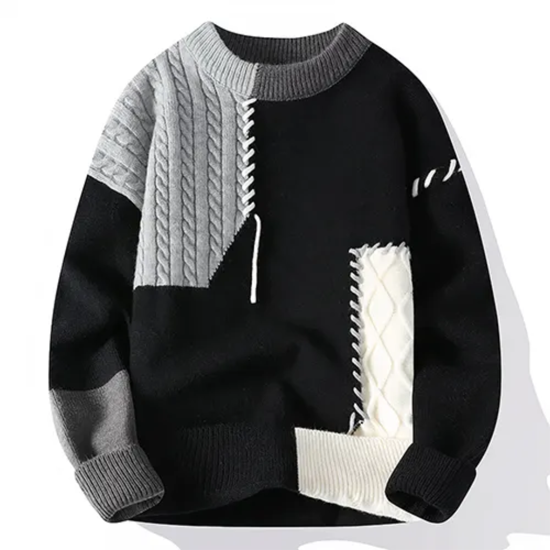 Chandail Hiver Patchwork Stylish Homme
