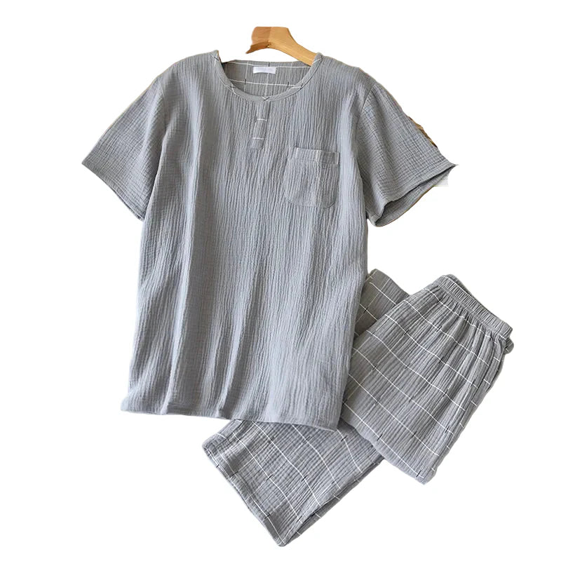 Pyjama Homme Confortable à Manches Longues