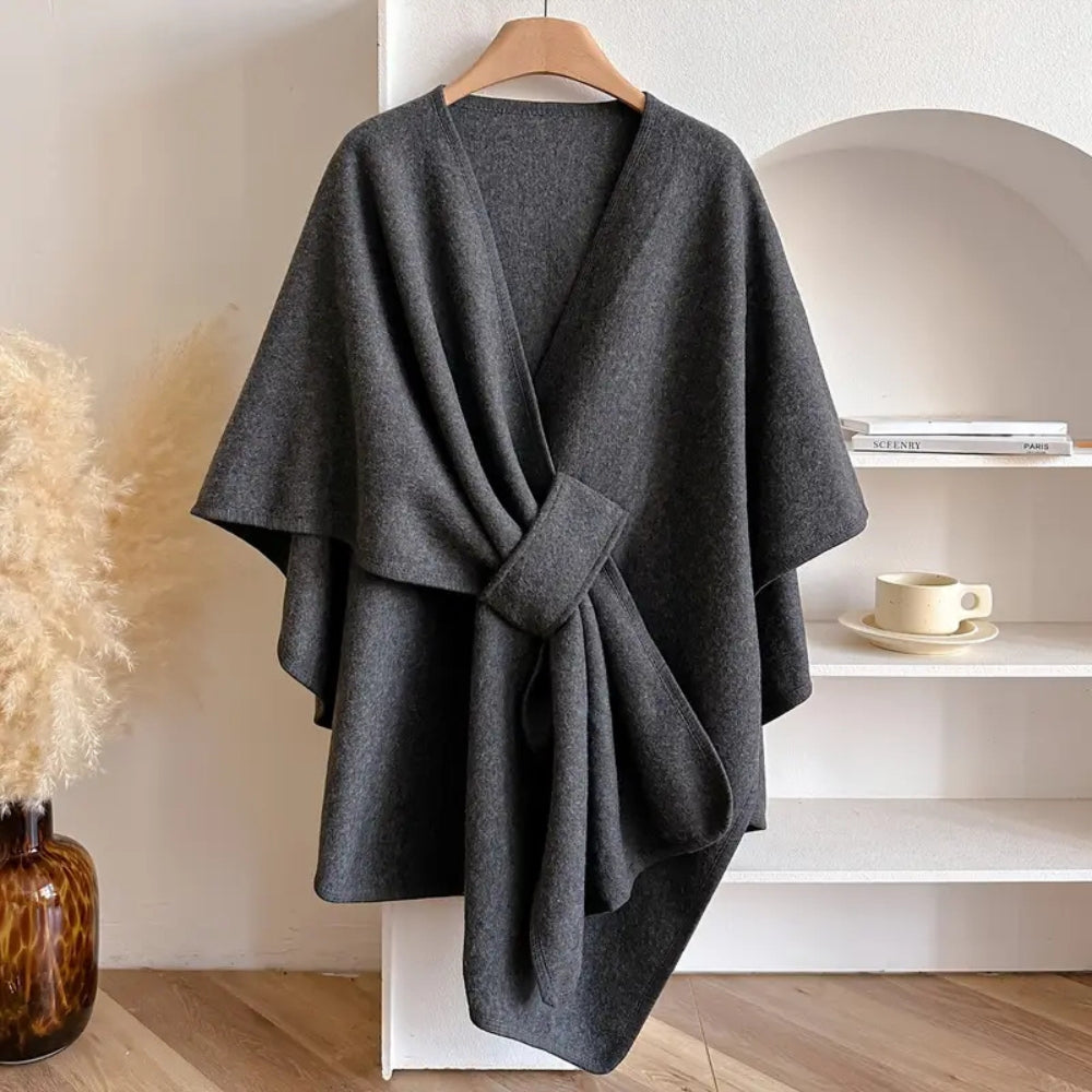 Manteau Cape Femme Élégant - Poncho Hiver Douillet en Polaire