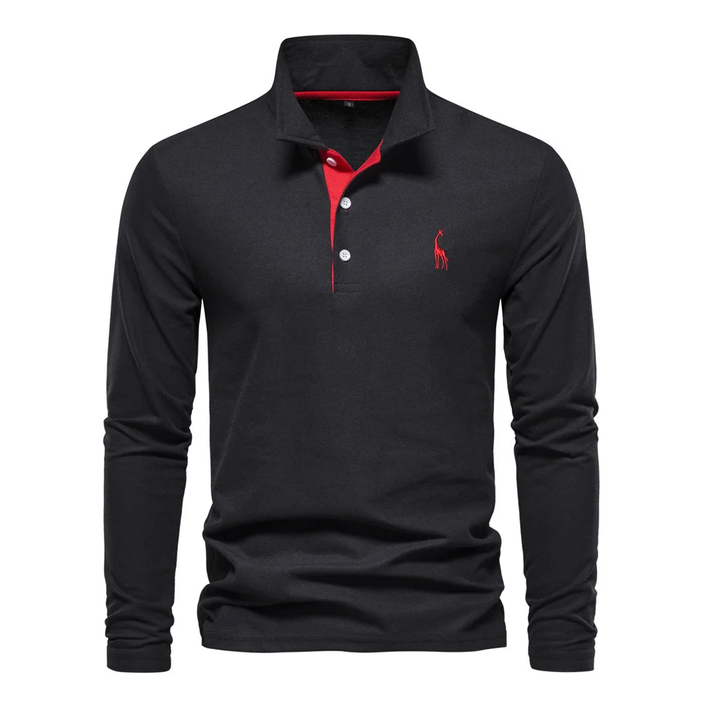 Elegancio™ – Polo Homme Manche Longue Élégance et Confort Durable