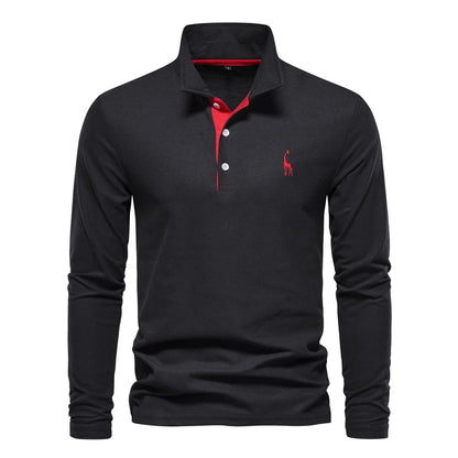 Elegancio™ – Polo Homme Manche Longue Élégance et Confort Durable