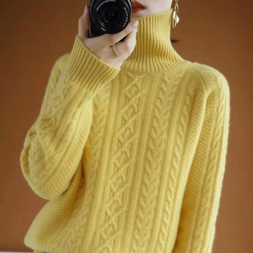 Pull Tricot Féminin Col Roulé Douillet