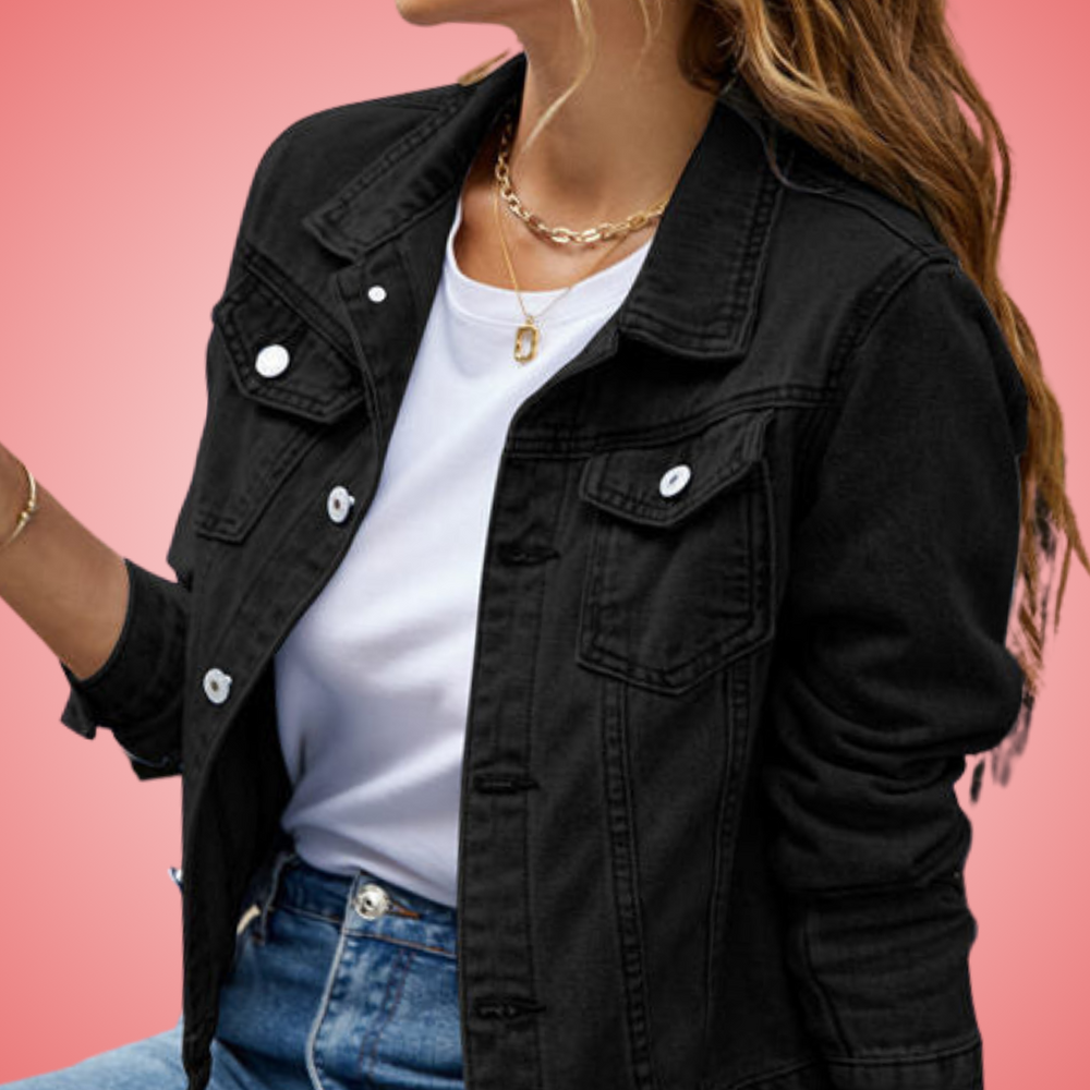 Veste Jean Blanche Féminine à Manches Longues