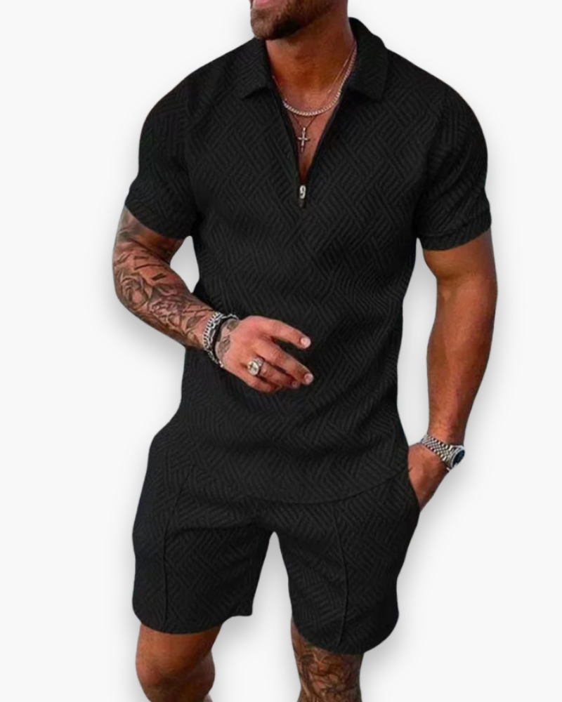 Tenue Homme Été Léger - Ensemble Polo et Short Décontracté - LuxeStyle