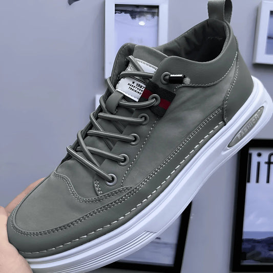 Baskets Homme Cuir Gris Sport - LuxeStyle