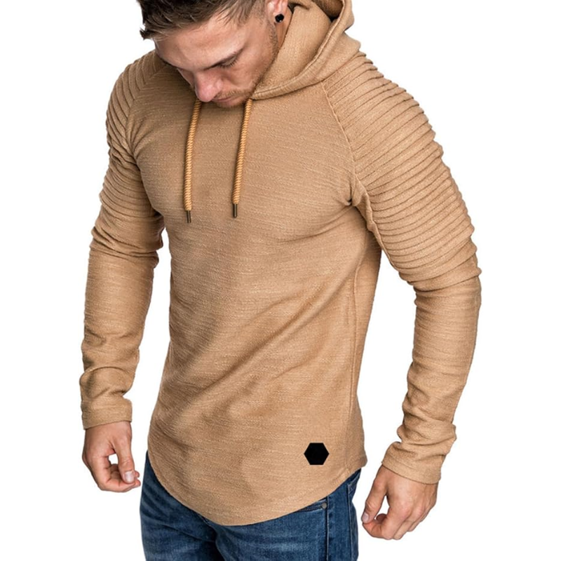 Sweat à Capuche Homme Moderne avec Manches Texturées