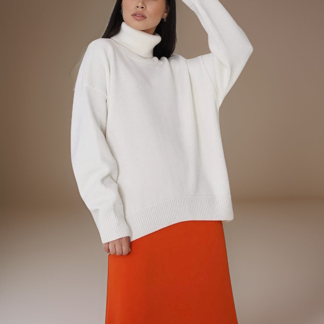 Pull Col Roulé Chic Féminin Hiver