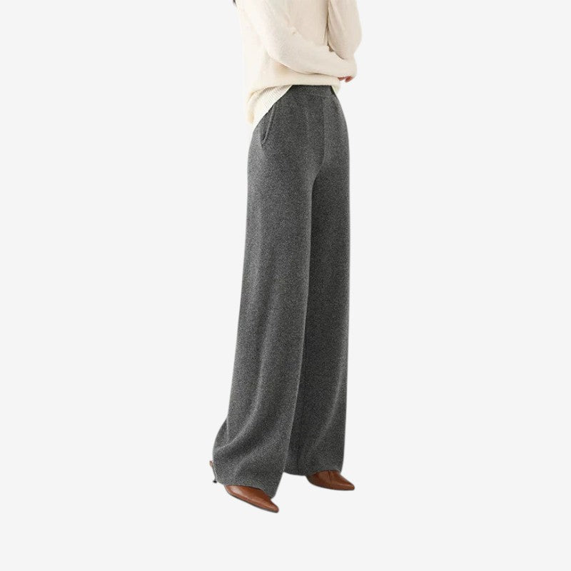 Pantalon Femme Comfy à Jambes Élargies avec Poches Pratiques
