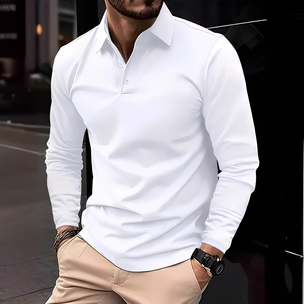 Polo Homme Élégant Manches Longues pour Tous les Jours