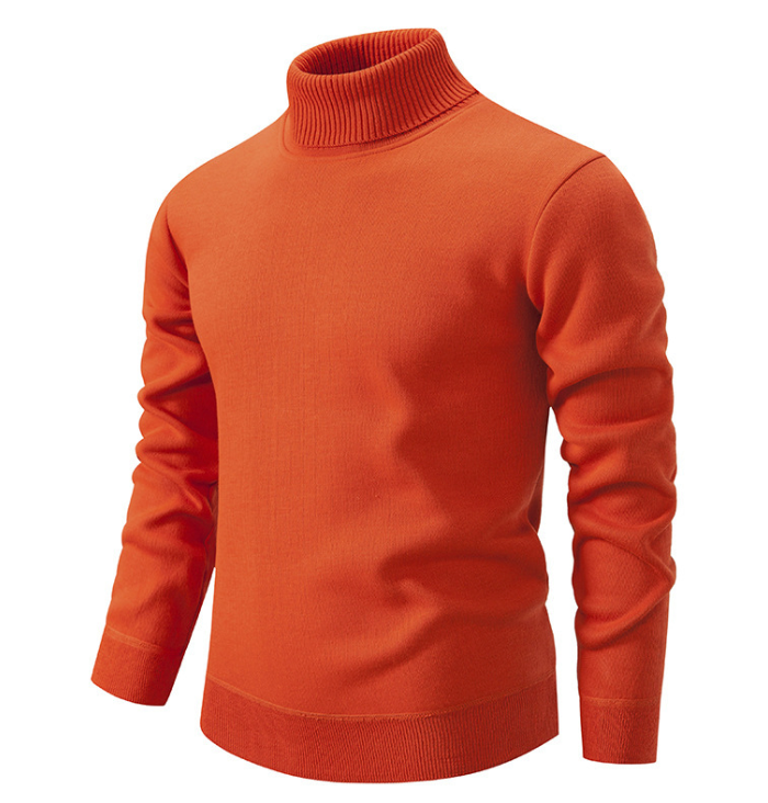 Pull en laine chaude col en V marron pour hommes