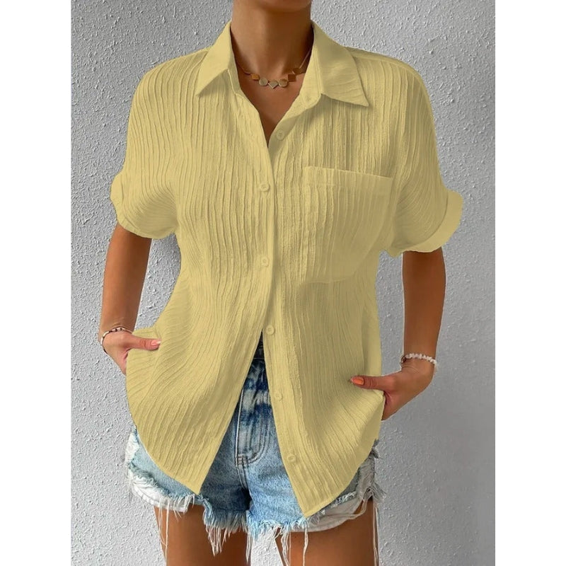 Chemise Femme Élégante Manches Courtes