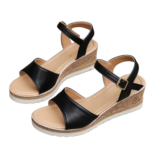 Sandales Femmes Plateforme avec Sangles Réglables et Bout Découvert - LuxeStyle