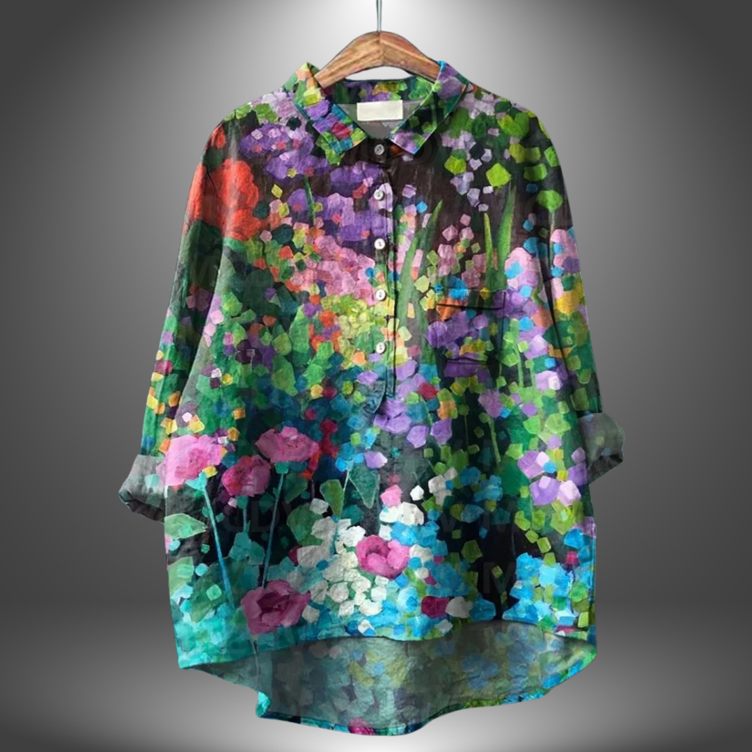 Chemise Florale Élégante Manches Courtes