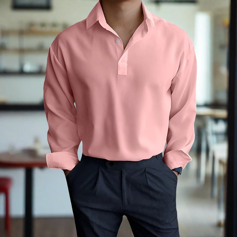 Polo Homme Classique à Manches Longues pour Tous Les Jours