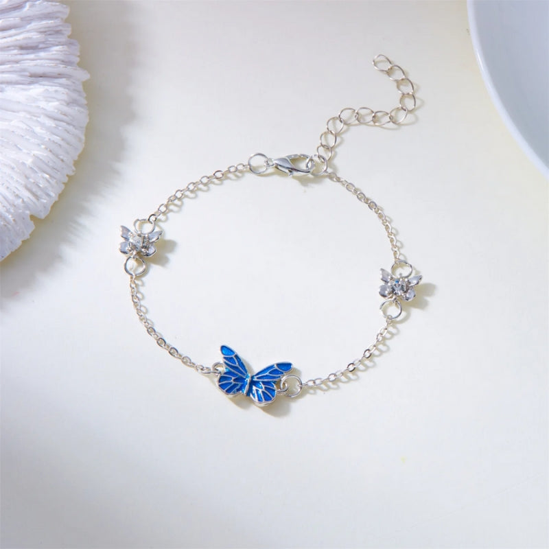 Bijou Collier et Bracelet Papillon Chic en Métal Brillant