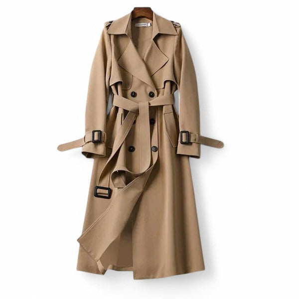Trench-coat élégant de couleur unie pour femmes - léger à mi-hauteur
