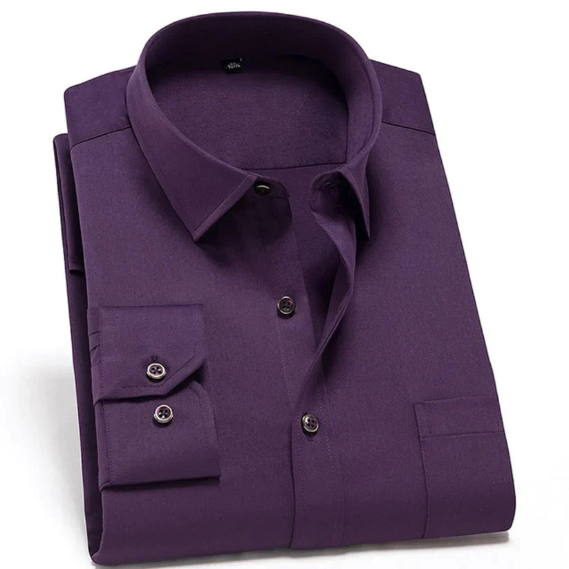 Chemise Dressée à Manches Longues avec Col Élégant