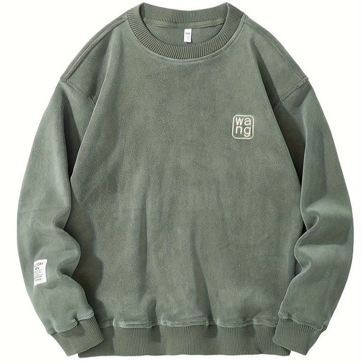 Pull Relaxe À Col Rond Brodé Pour Homme