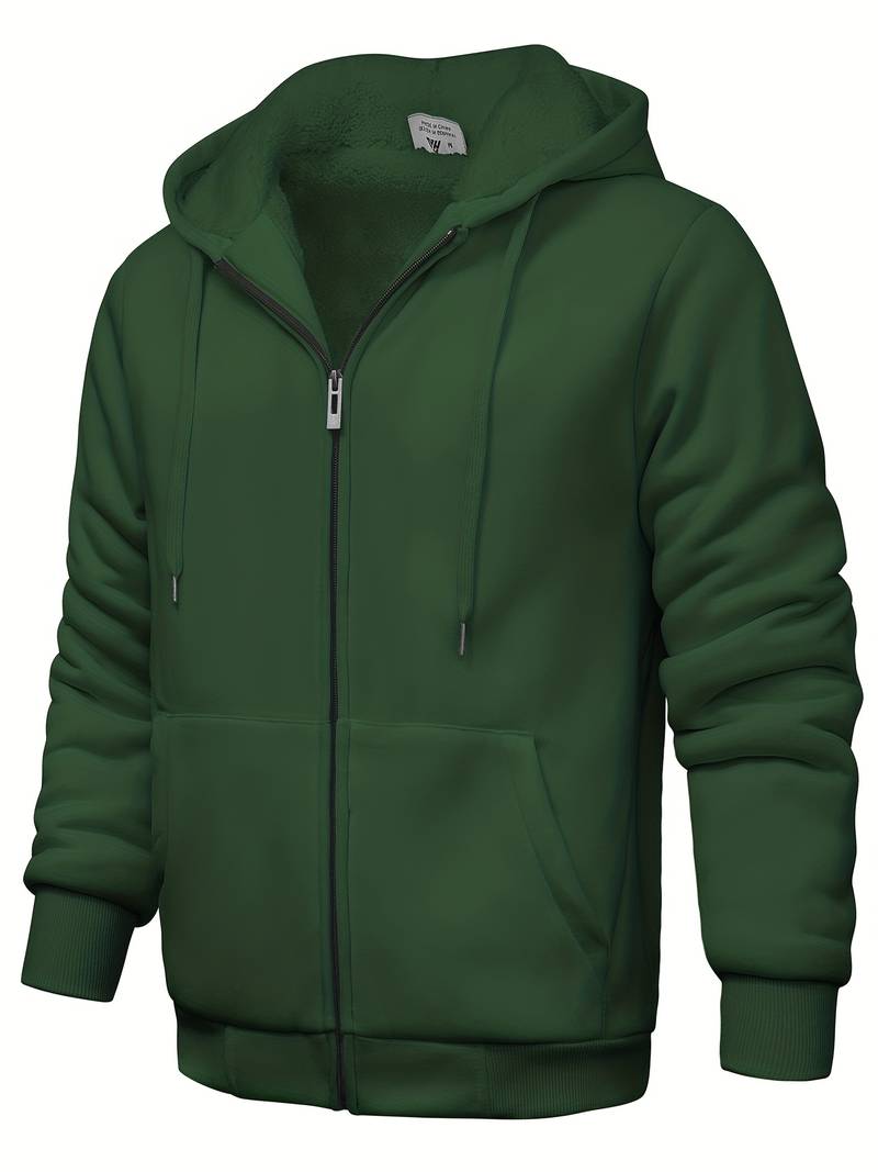 Sweat À Capuche Simple Zippé Pour Homme - Confortable Au Quotidien