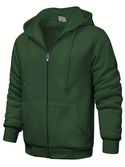 Sweat À Capuche Simple Zippé Pour Homme - Confortable Au Quotidien