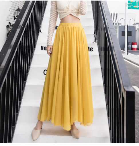 Jupe maxi soleil en voile léger pour femme