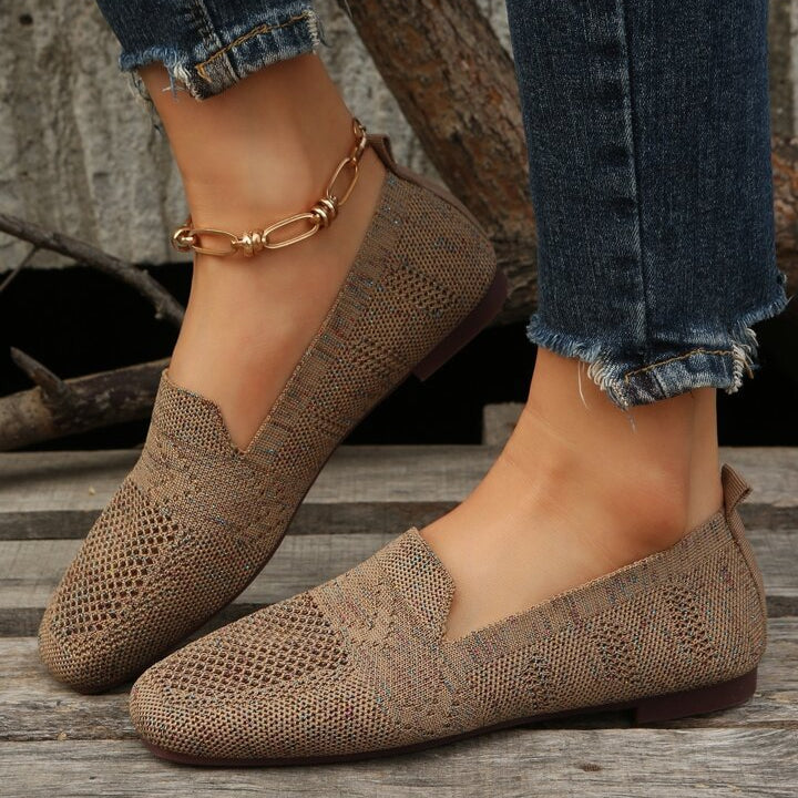 Chaussures plates confortables en mesh résistant
