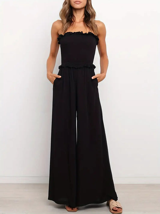 Noirea™ – Combinaison Femme Noire Chic et Confortable