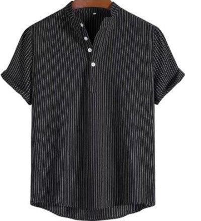 Chemise Homme Rayée Col Rond Été