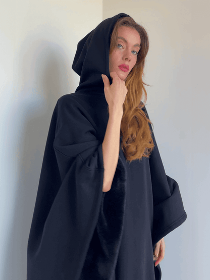 Cape féminine noir élégante et tendance - LuxeStyle