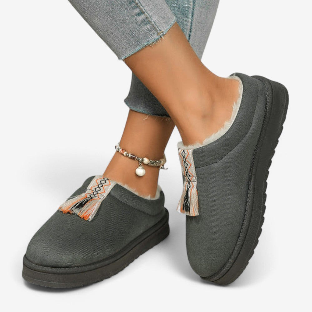 Chaussons Douillets à Semelle Plate Polaire
