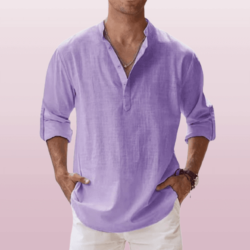 Chemise Homme Marine Manches Longues Détendue