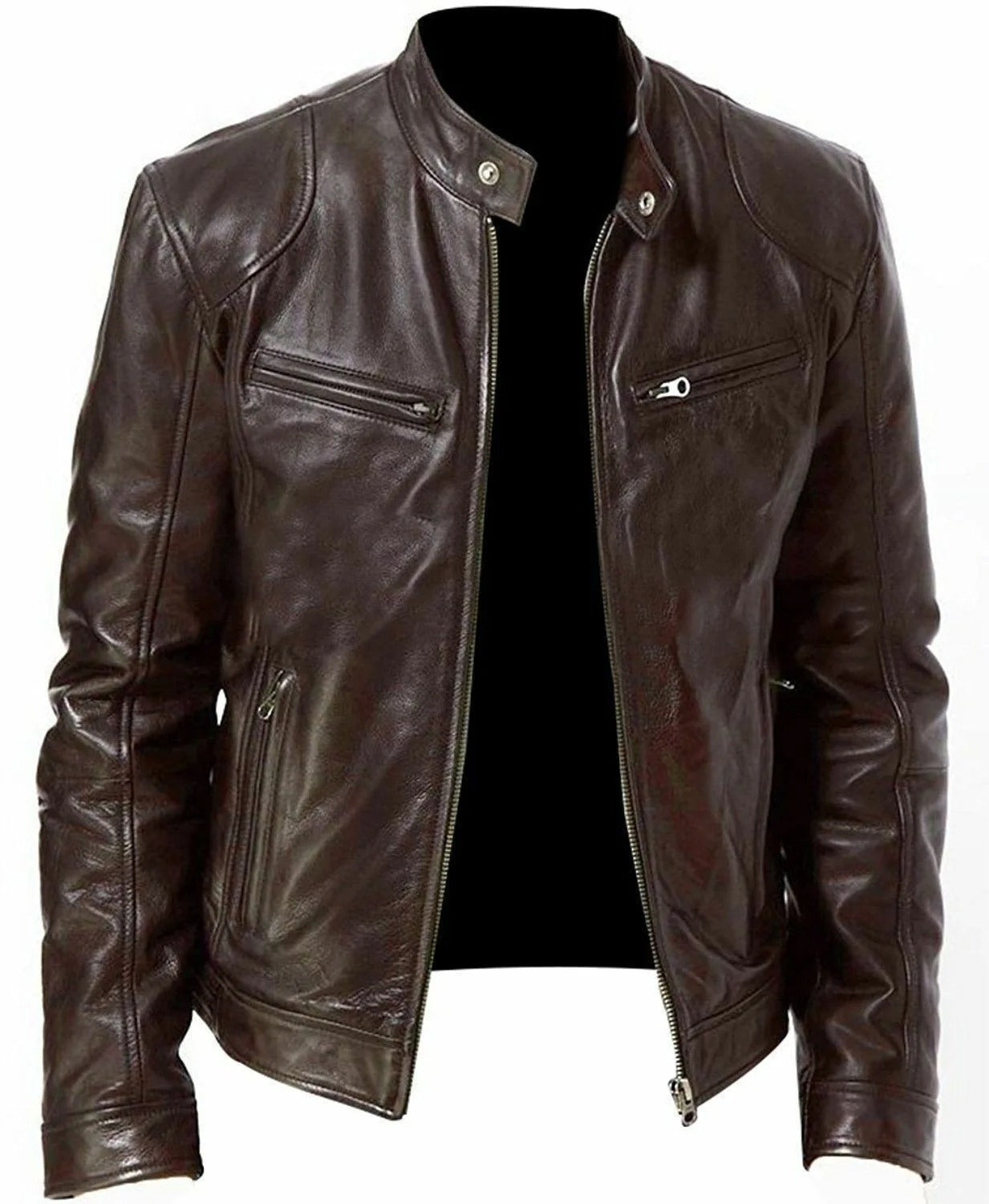 Blouson Cuir Noir Homme Éclair Rapide