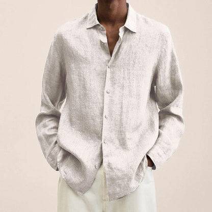 Chemise Homme Lin Fraîche Manches Longues