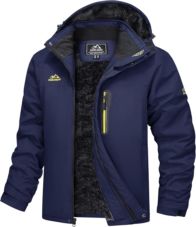Blouson Hiver Étanche Rouge Homme