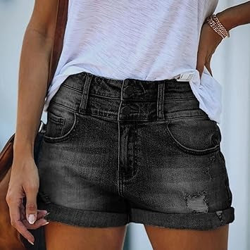 Shorts Jeans Féminins Haute Taille pour Été