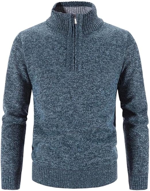 Pull en col zip douillet pour homme hiver