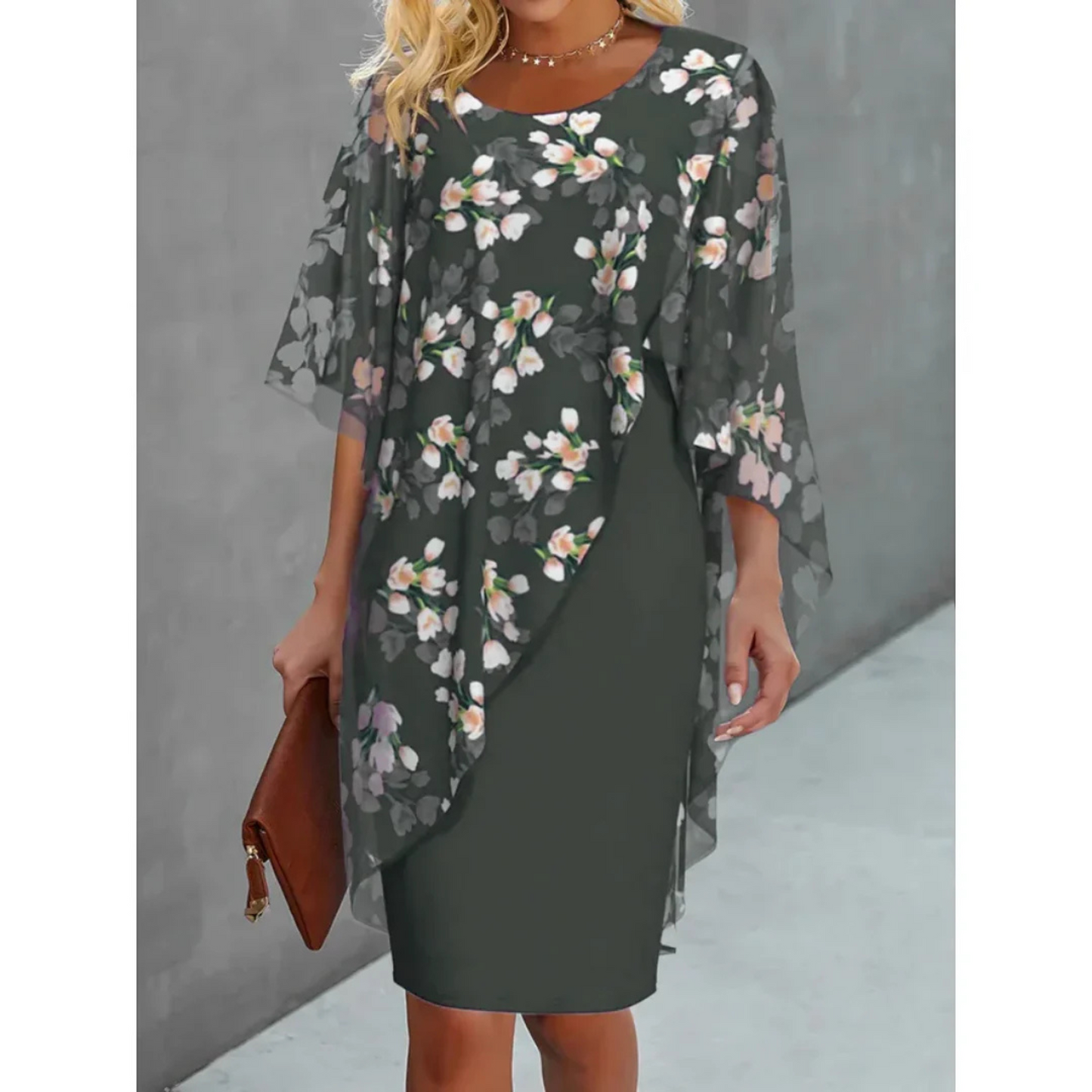 Robe Femme Élégante Imprimé Fleur Soirée