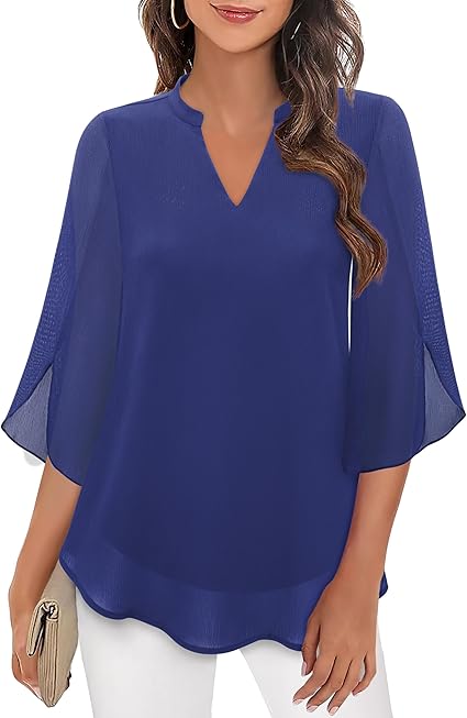 Blouse Féminine Noire à Manches Courtes Voilées
