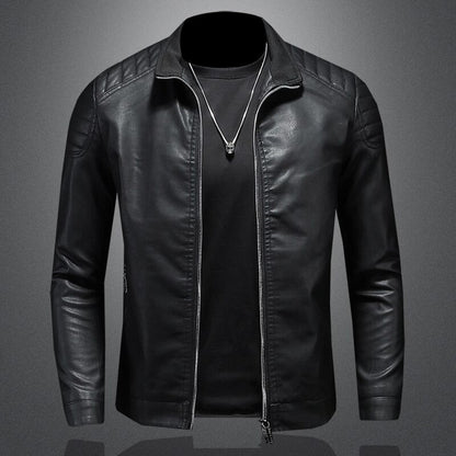 Veste Cuir Homme Élégant - Confortable et Adjustée avec Fermeture Éclair