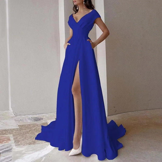 Robe de Soirée Élégante Femme Unicolore - LuxeStyle