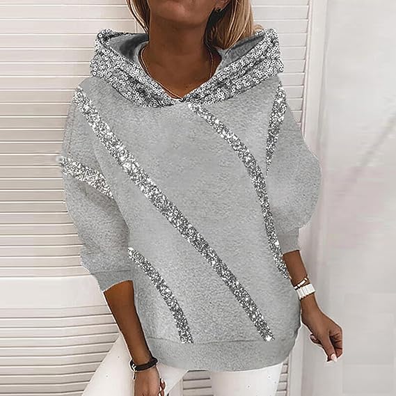 Sweat À Capuche Pailleté Élégant pour Femme - LuxeStyle